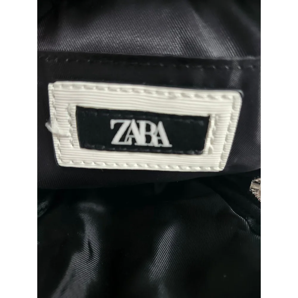 Women's ZARA White Crossbody Bag with Black Strap
